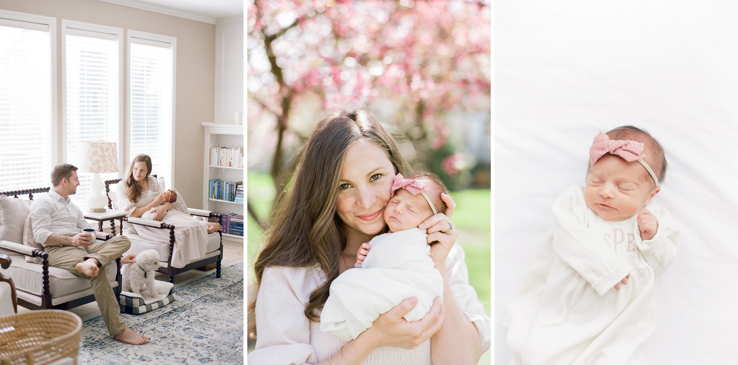 Overland Park newborn photographer Spring in-home newborn session timeless luxury newborn portraits Kansas City film photographer