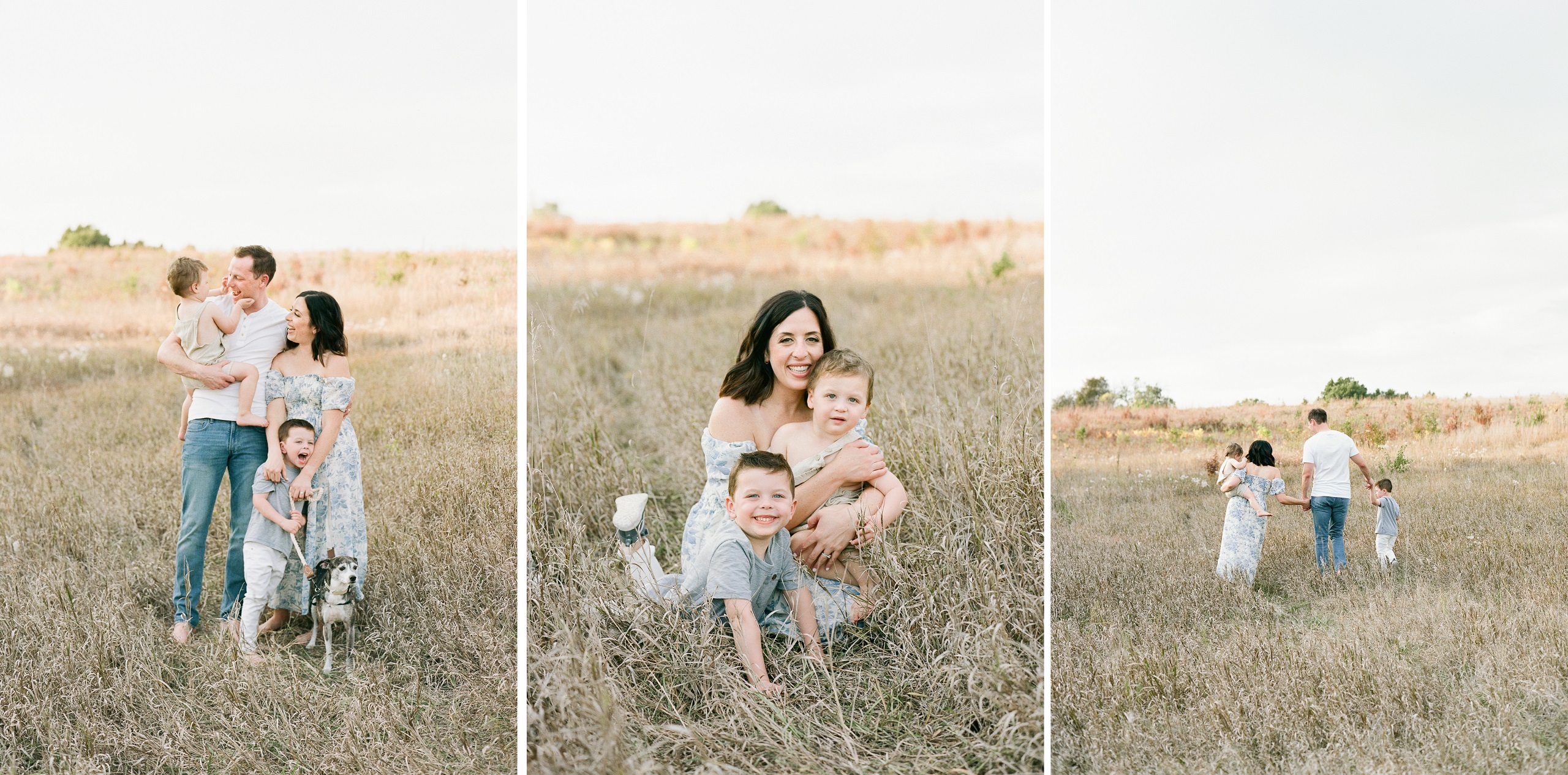 Kansas City Family Photographer October field photos with two boys Missouri film photographer KC family photography