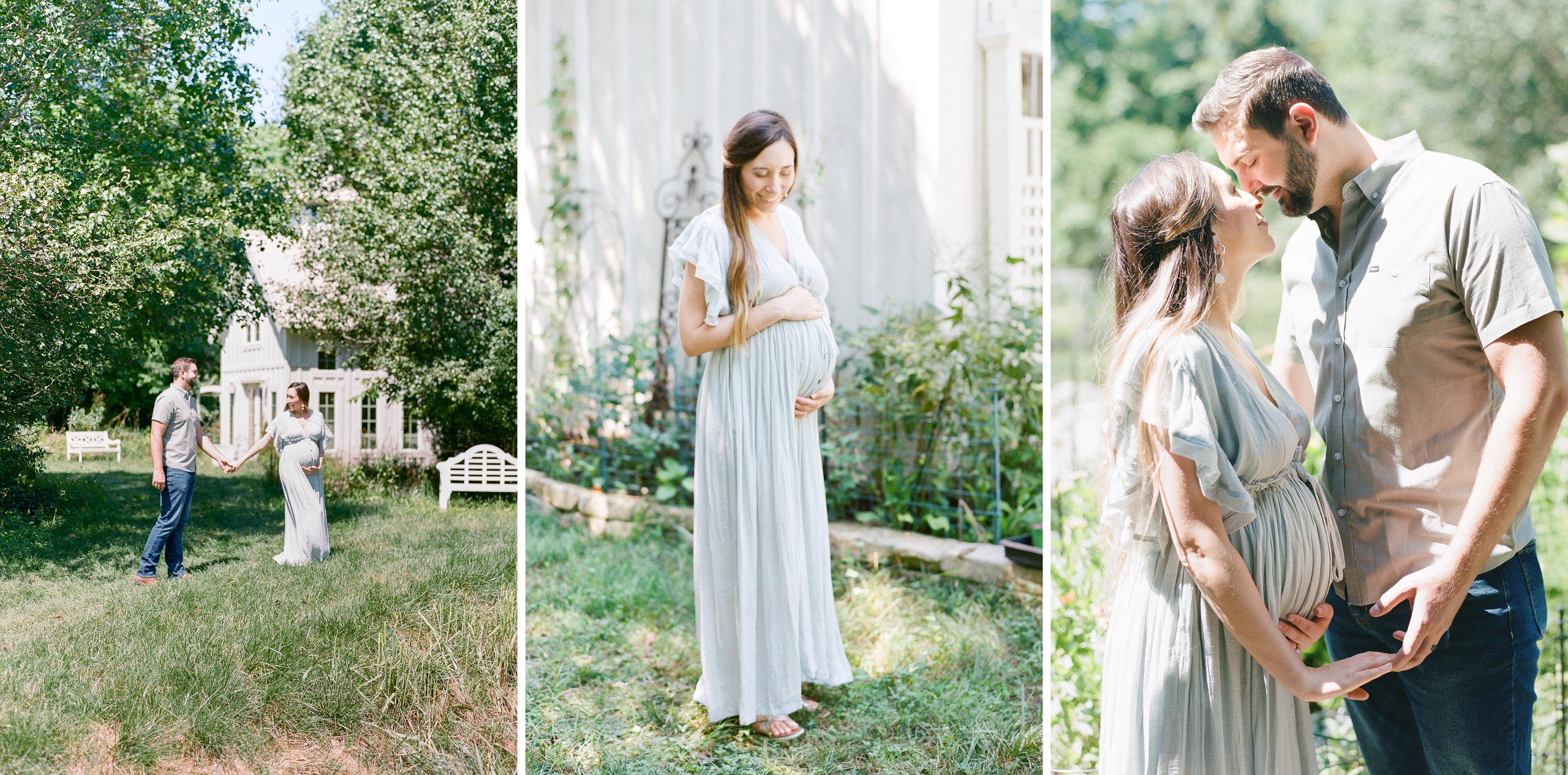 Kansas City Maternity Photography maternity photos on personal property in a garden setting