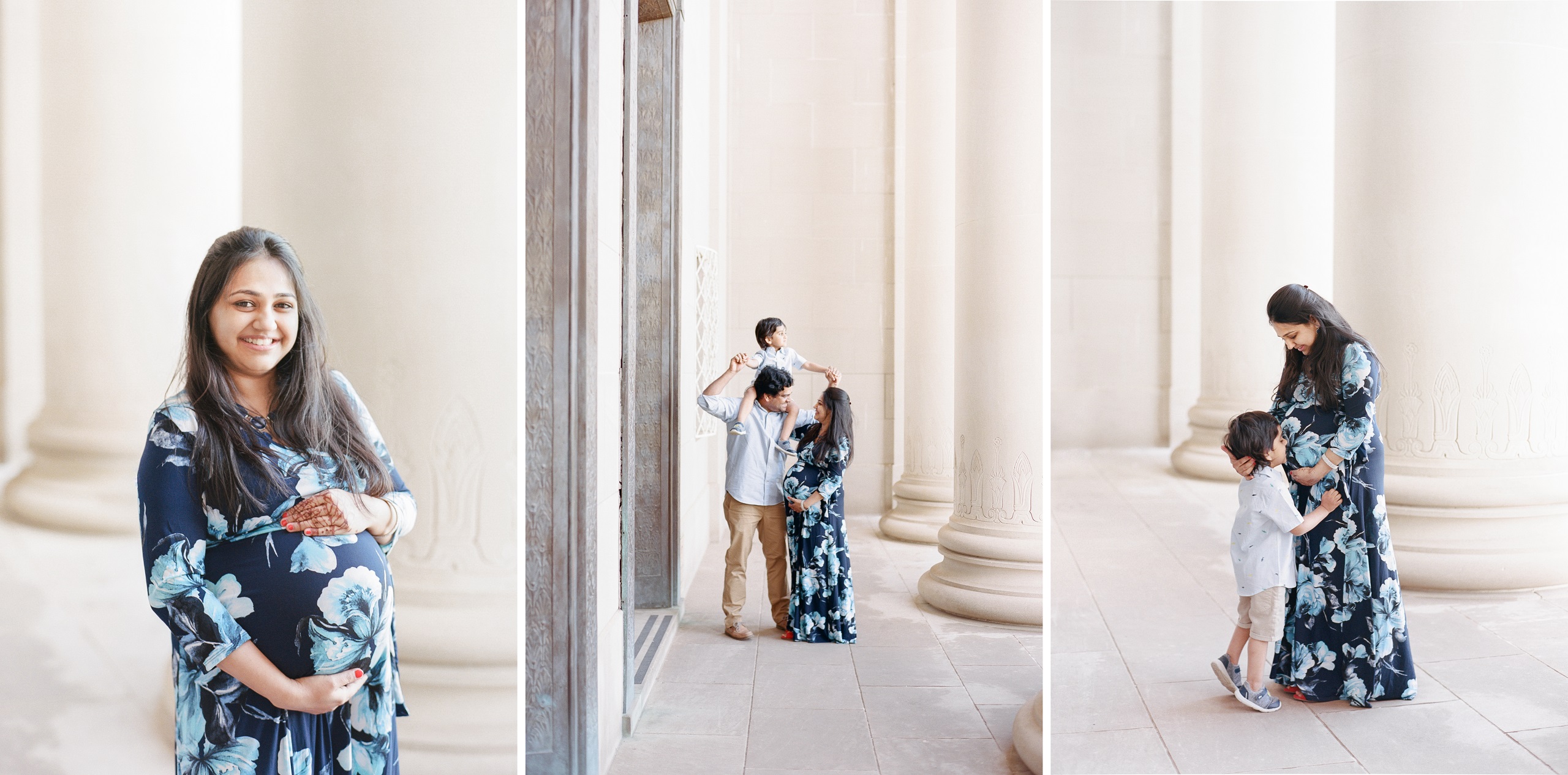Kansas City Maternity Session with toddler sibling KC Maternity Photography at The Nelson-Atkins