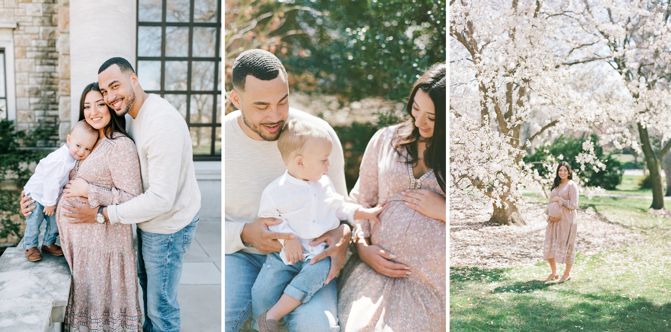 Kansas City Spring Maternity Photos KC Maternity Photographer flowering trees in kansas city