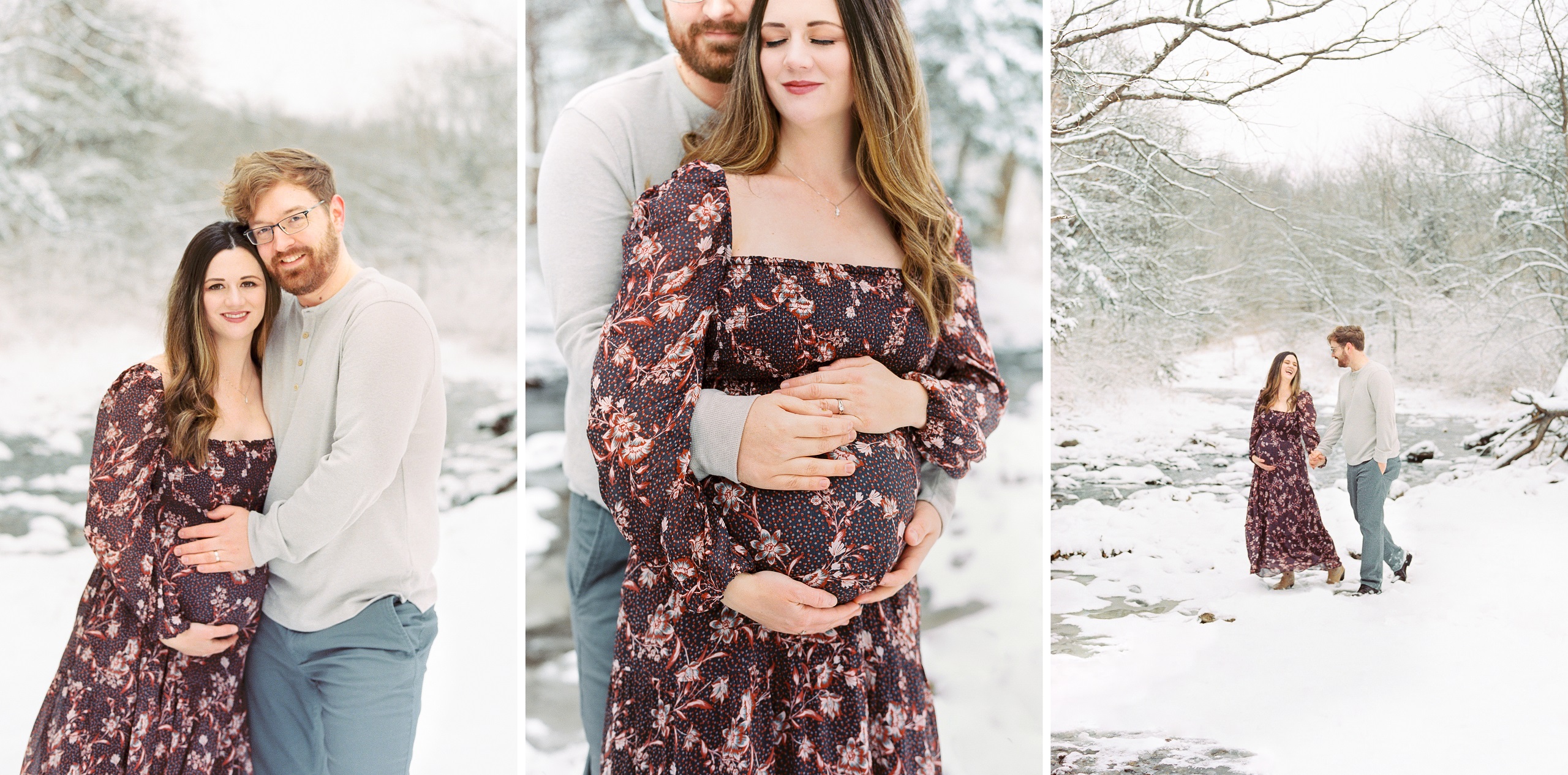 Kansas City Winter Snow Maternity Photos KC Maternity Photographer Alissa Bird Portraits