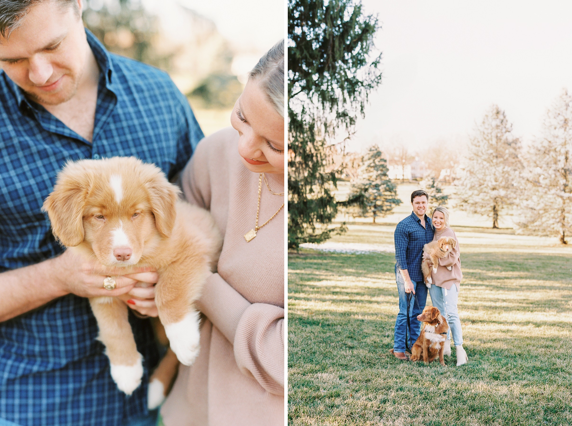 1 - Family photos of newlyweds with their new puppy Kansas City, MO