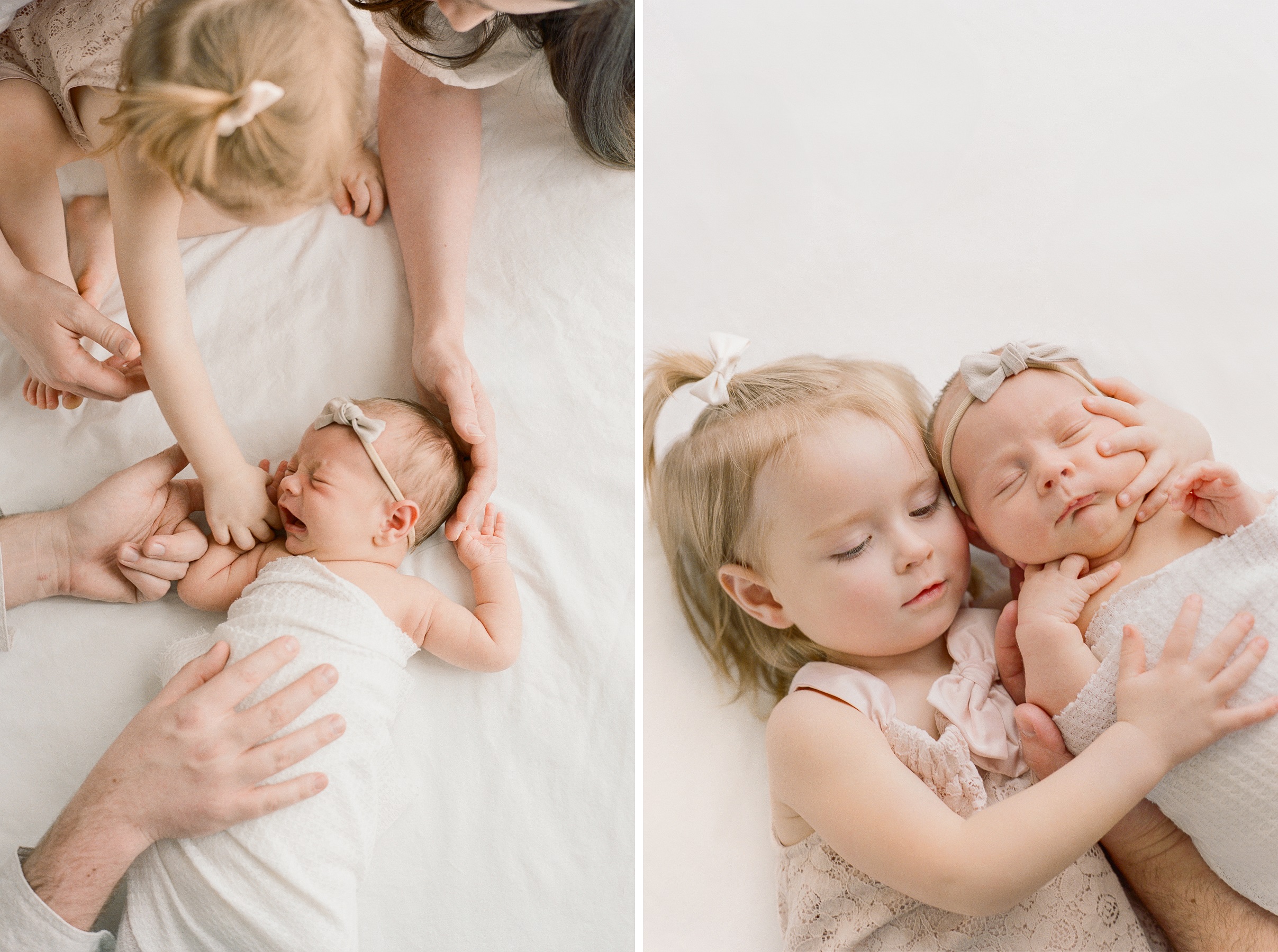 17 - Natural newborn photos with toddler sister photographed on film at home