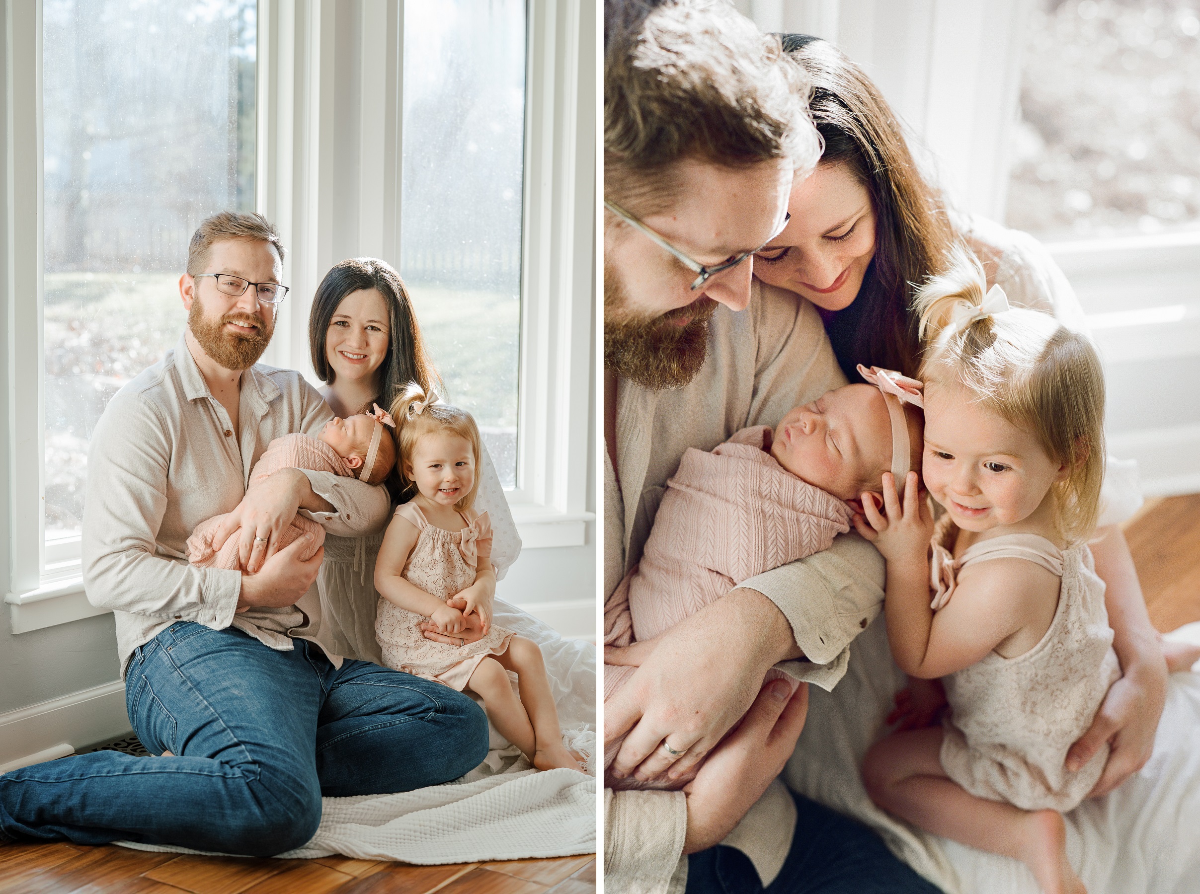 2 - Newborn session at home in overland park, KS in January with toddler sister