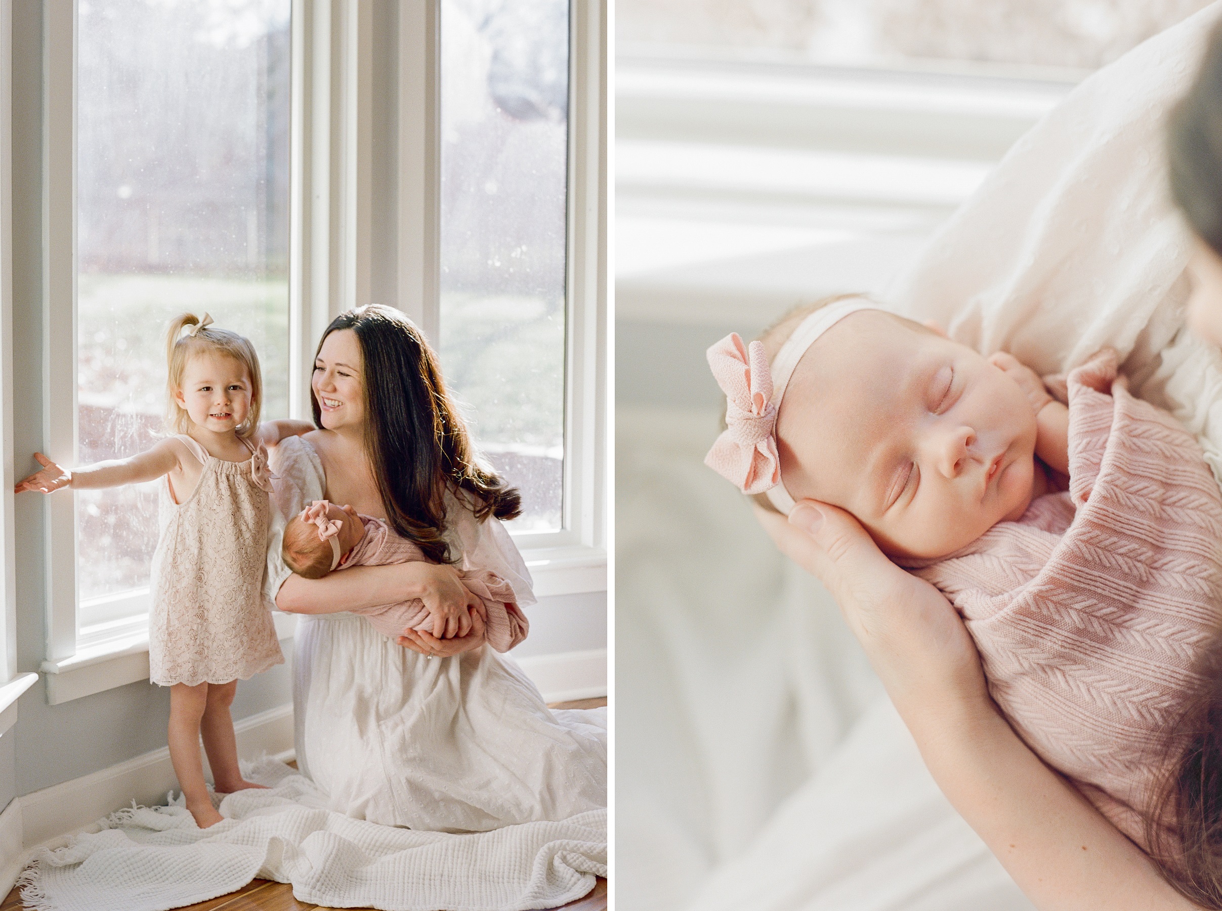 4 - Newborn session at home in overland park, KS in January with toddler big sister