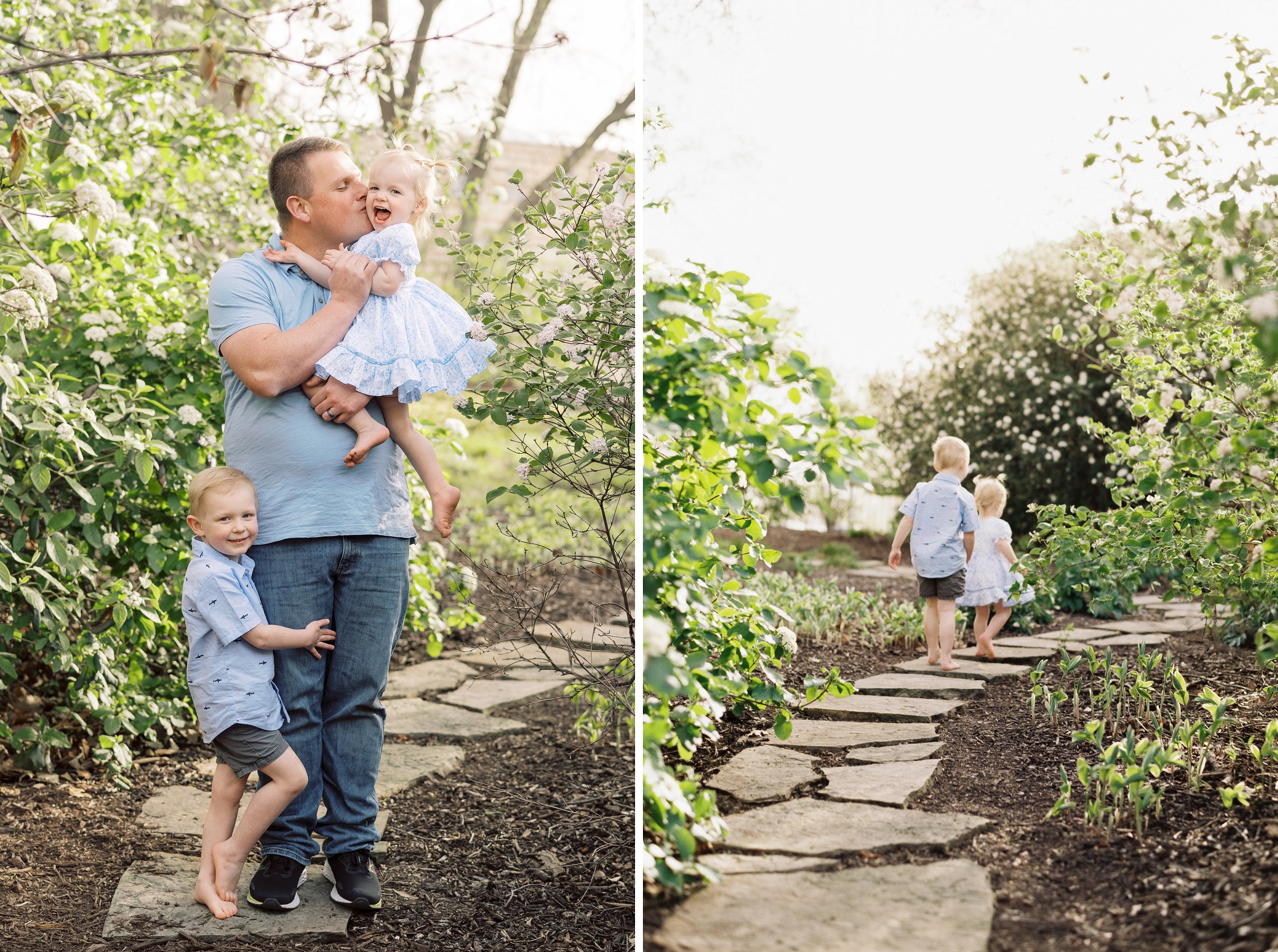 4 - Kansas City Spring family photos portrait of two children with dad